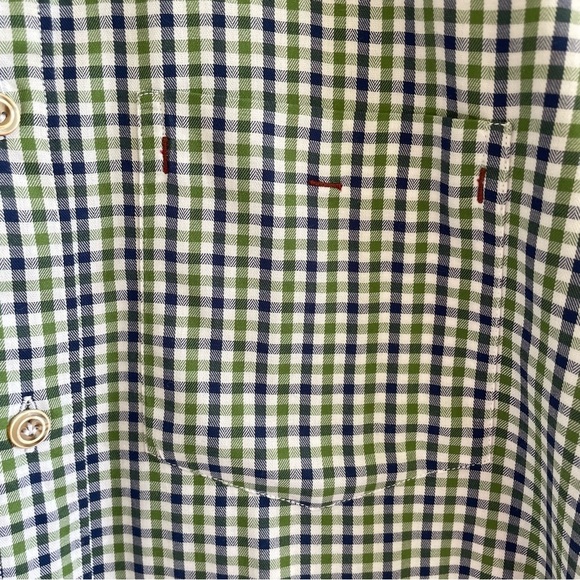 Tom James Men's Button Up Shirt Blue/Green Checkered Pattern Size Medium - Picture 5 of 11